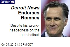 Detroit News Endorses Romney