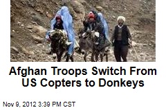 Afghan Troops Switch From US Copters to Donkeys