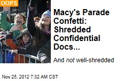 Macy&#39;s Parade Confetti: Shredded Confidential Docs...