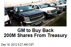 GM to Buy Back 200M Shares From Treasury