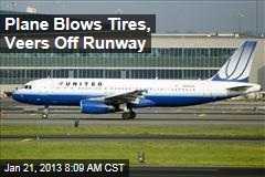 Plane Blows Tires, Veers Off Runway