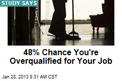 48% Chance You&#39;re Overqualified for Your Job