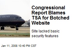 Congressional Report Blames TSA for Botched Website