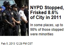 NYPD Stopped, Frisked 8.6% of City in 2011
