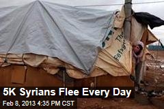 5K Syrians Fleeing Every Day