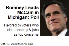 Romney Leads McCain in Michigan: Poll