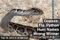 Oopsss: Python Hunt Names Wrong Winner