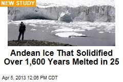 Andean Ice That Solidified Over 1,600 Years Melted in 25