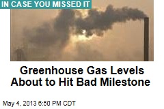 Greenhouse Gas Levels About to Hit Bad Milestone