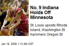 No. 9 Indiana Holds Off Minnesota
