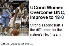 UConn Women Overcome UNC, Improve to 18-0