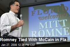Romney Tied With McCain in Fla.