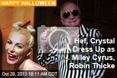 Hef, Crystal Dress Up as Miley Cyrus, Robin Thicke