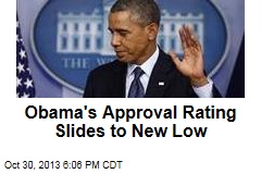 Obama&#39;s Approval Rating Slides to New Low