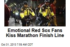 Red Sox Fans Celebrate, Kiss Marathon Finish Line