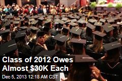 Class of 2012 Owes Almost $30K Each
