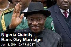Nigeria Quietly Bans Gay Marriage