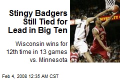 Stingy Badgers Still Tied for Lead in Big Ten