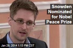 Snowden Nominated for Nobel Peace Prize