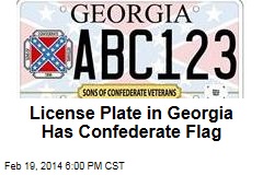 License Plate in Georgia Has Confederate Flag
