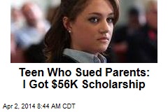New Jersey teen who sued parents: I got $56K scholarship
