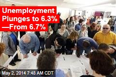 Unemployment Plunges to 6.3% &mdash;From 6.7%