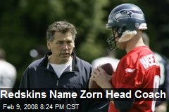 Redskins Name Zorn Head Coach