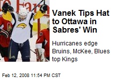 Vanek Tips Hat to Ottawa in Sabres' Win