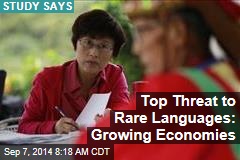 Top Threat to Rare Languages: Growing Economies