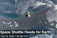 Space Shuttle Heads for Earth