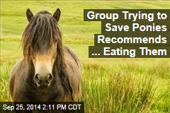 Group Trying to Save Ponies Recommends ... Eating Them