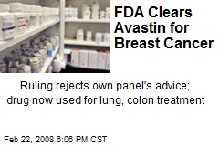 FDA Clears Avastin for Breast Cancer