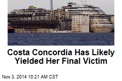 Costa Concordia Has Likely Yielded Her Final Victim