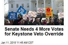 Senate Needs 4 More Votes for Keystone Veto Override