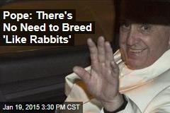 Pope: There&#39;s No Need to Breed &#39;Like Rabbits&#39;