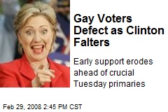 Gay Voters Defect as Clinton Falters
