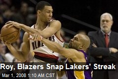 Roy, Blazers Snap Lakers' Streak