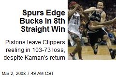Spurs Edge Bucks in 8th Straight Win