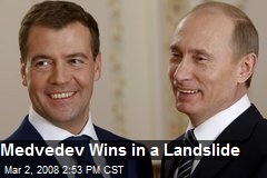 Medvedev Wins in a Landslide