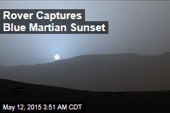 Rover Captures Blue Martian Sunset