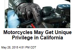 Motorcycles May Get Unique Privilege in California