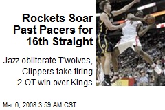 Rockets Soar Past Pacers for 16th Straight