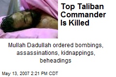 Top Taliban Commander Is Killed