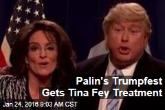 Palin&#39;s Trumpfest Gets Tina Fey Treatment