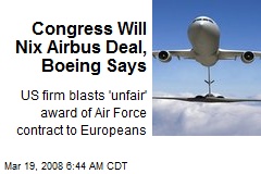 Congress Will Nix Airbus Deal, Boeing Says