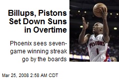 Billups, Pistons Set Down Suns in Overtime