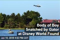 Body of Boy Snatched by Gator at Disney World Found