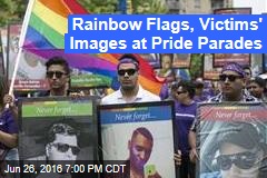 Rainbow Flags, Victims&#39; Images at Pride Parades