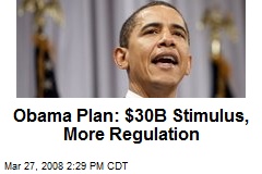 Obama Plan: $30B Stimulus, More Regulation