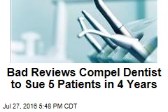 Bad Reviews Compel Dentist to Sue 5 Patients in 4 Years